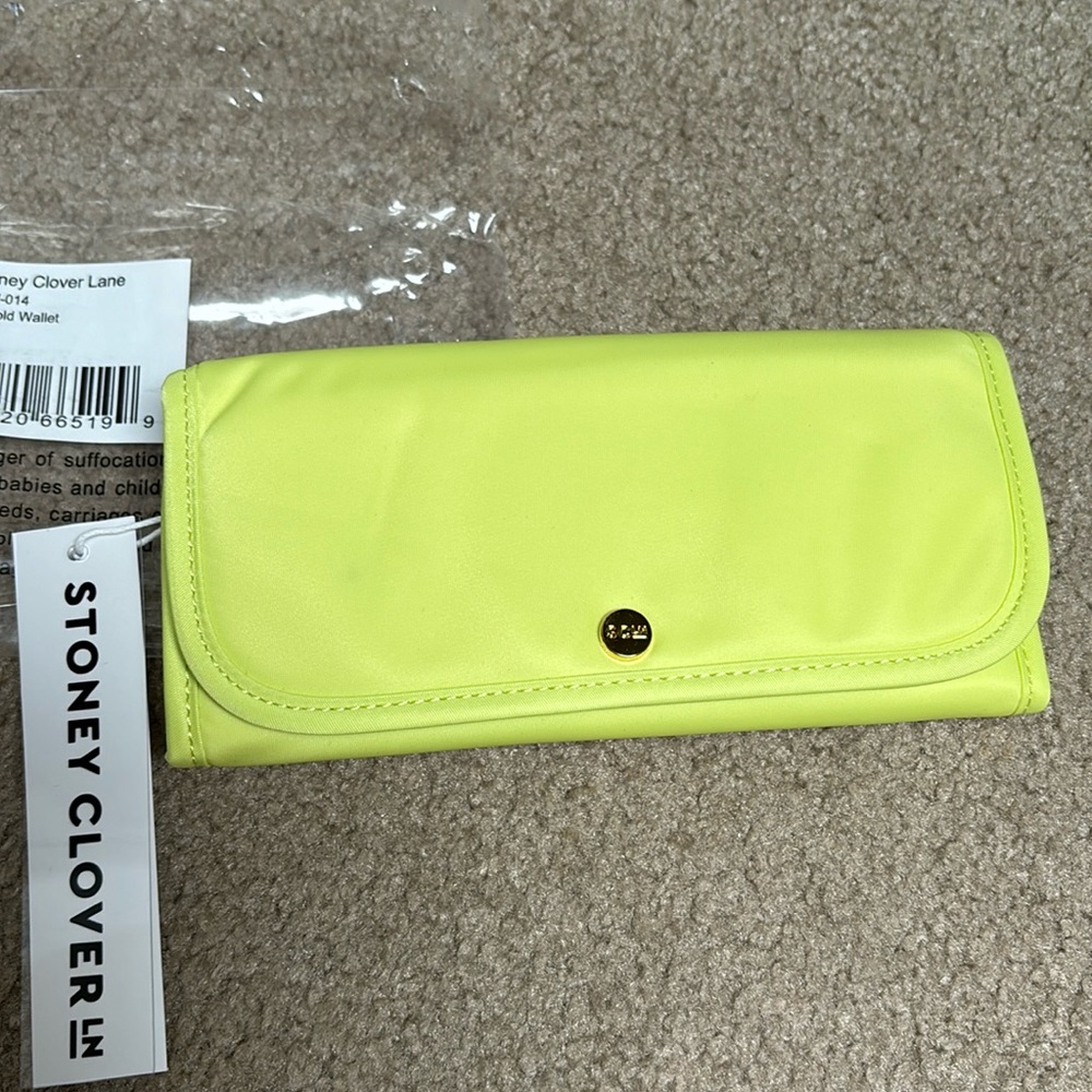 Stoney Clover Lane Nylon Tri Fold Wallet 
Lime NWT